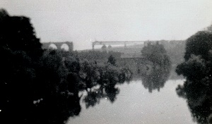 destroyed bridge of the highway at Limburg