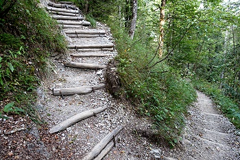 Treppen zum Parkplatz Bayerwald