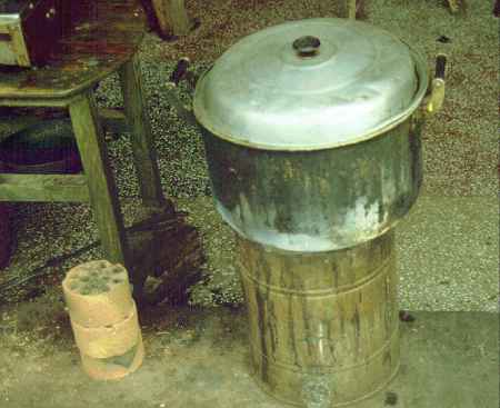 stove with Briquette of lignite